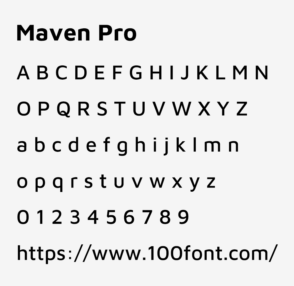 【Maven Pro】具有独特曲线的无衬线英文字体