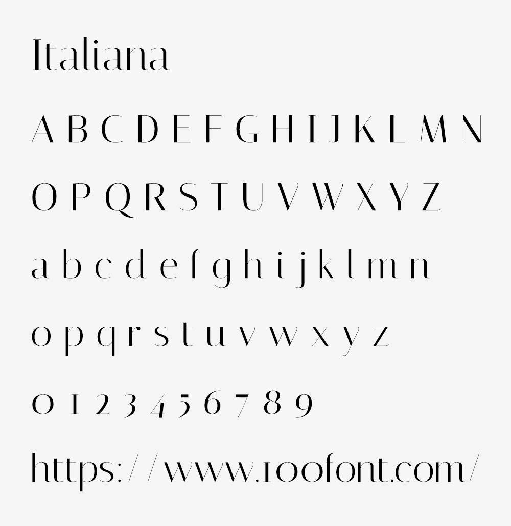 【Italiana】一款古典、优雅、精致的英文衬线字体