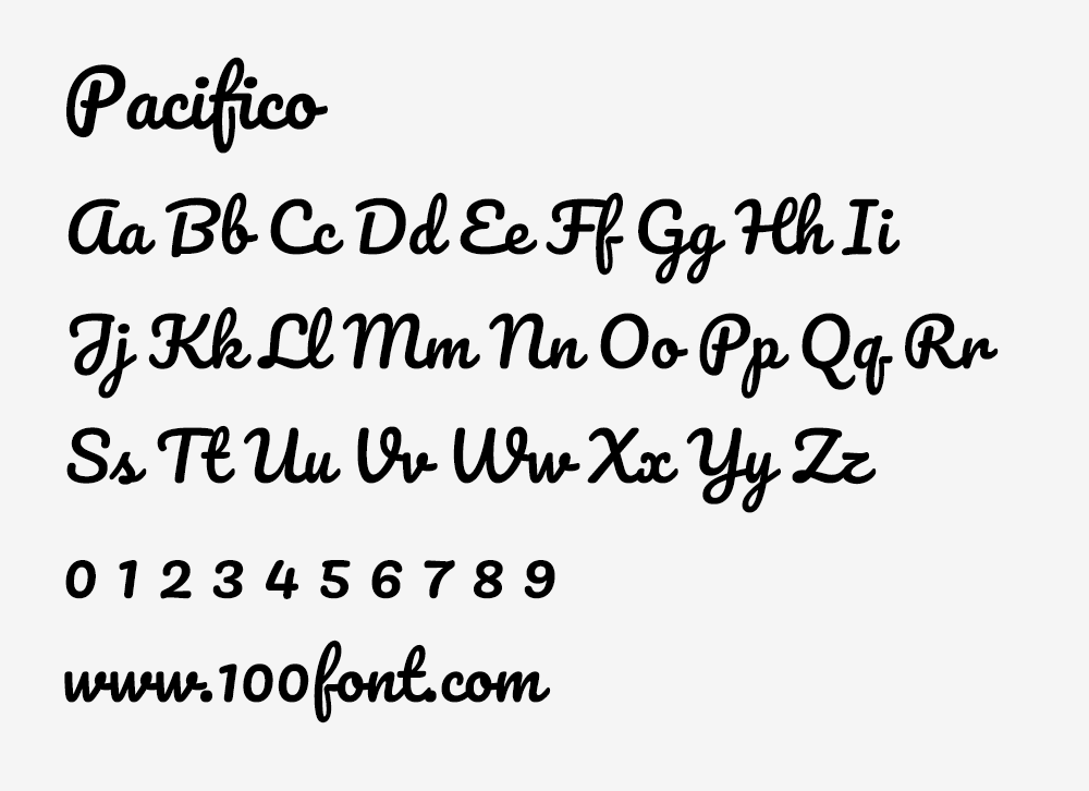 【Pacifico】一款有趣的毛笔书法风格的英文字体