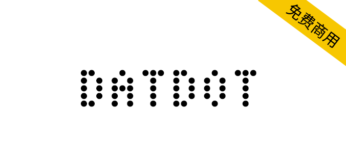 【DatDot】圆形点阵样式英文字体, 3 种样式, 410个字形