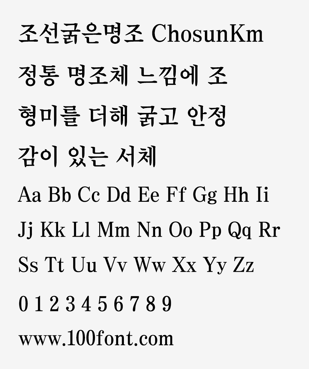 【조선굵은명조】一种大胆而稳定的朝鲜日报专用明朝体