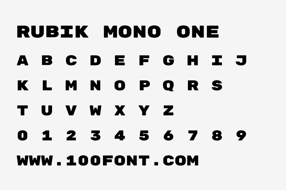 【Rubik Mono One】一款现代、简洁的等宽无衬线字体