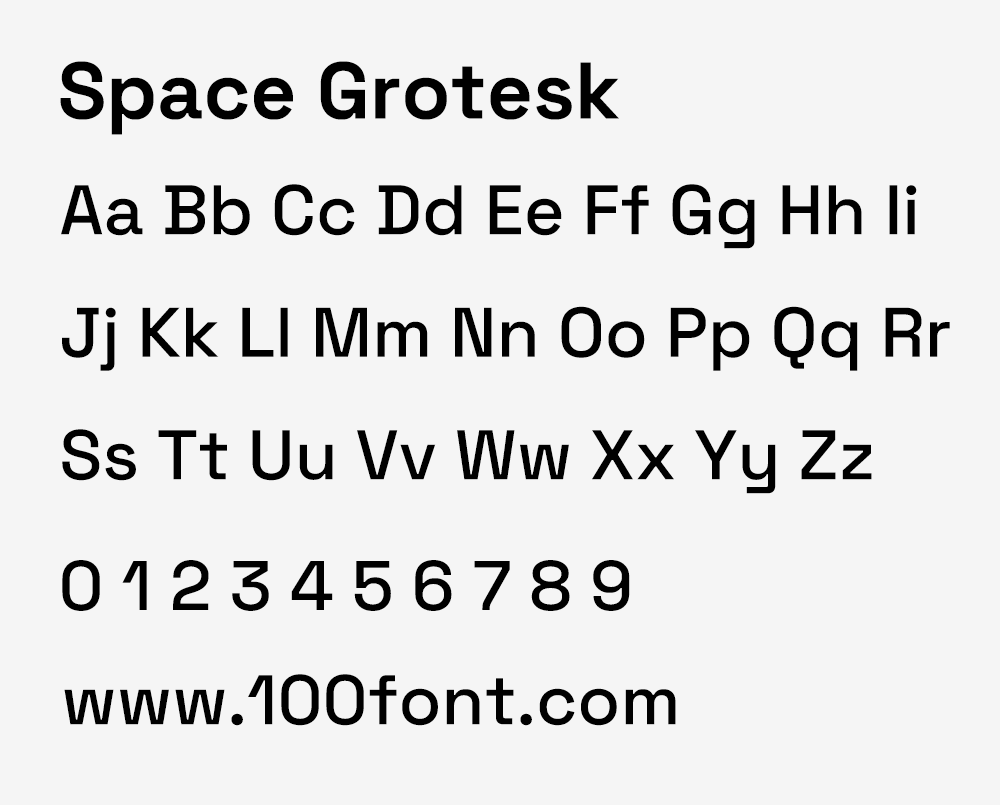 【Space Grotesk】一一款免费无衬线英文字体
