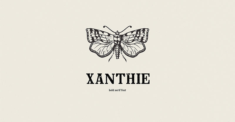 【Xanthie】怀旧感的serif字体,特别适合大标题的设计。