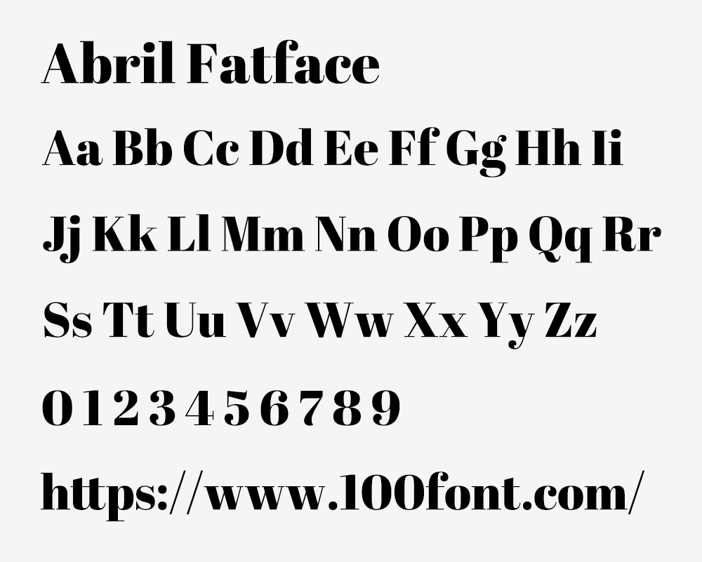 【Abril Fatface】来自19世纪欧洲海报中使用的厚重标题字体