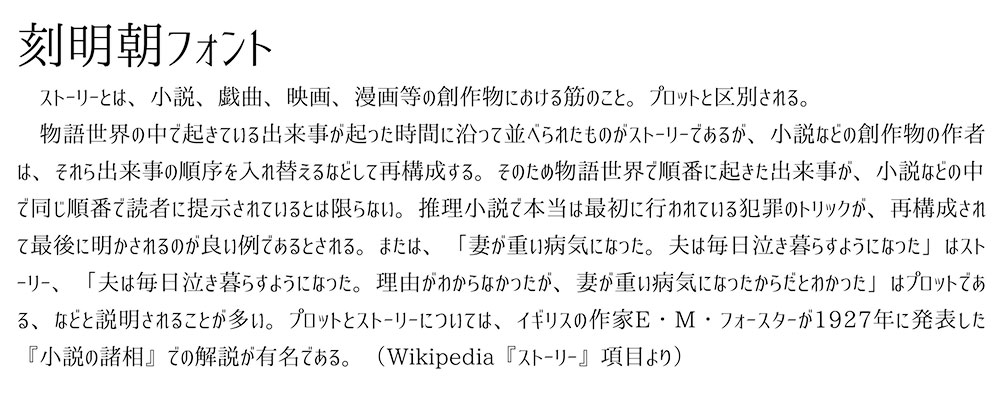 【刻明朝】汉字字体和字母字体融合的假名字符的日文字体