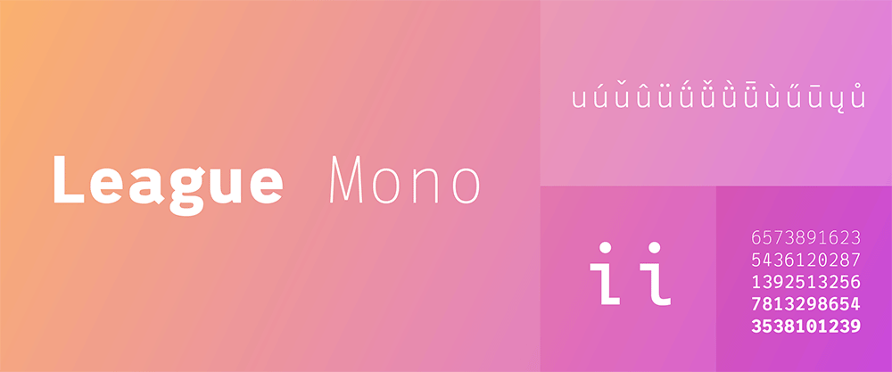 【League Mono】一款混合风格的优美的等宽字体