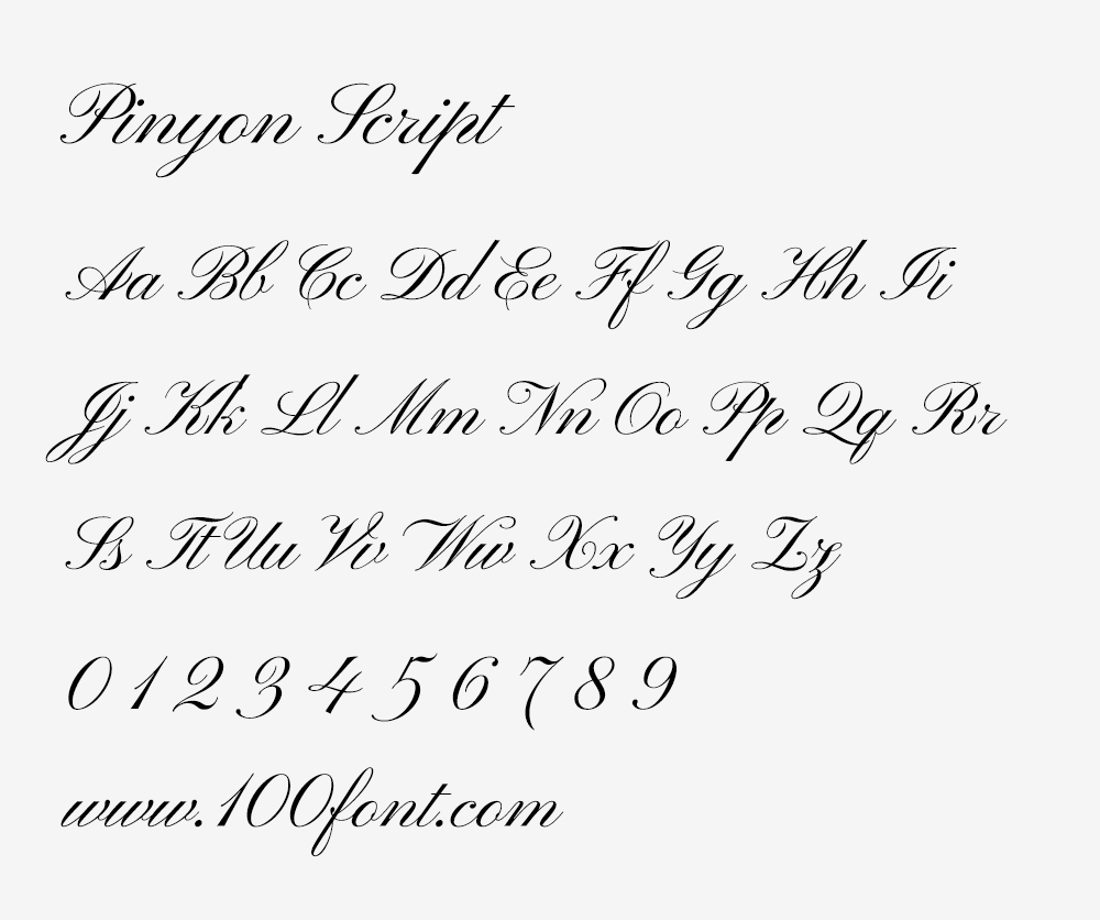 【Pinyon Script】一种浪漫的英文圆形手写体字体