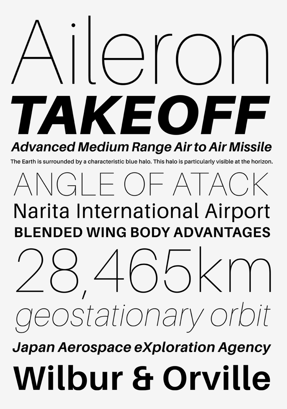 【Aileron】一种无衬线字体,基于 Helvetica 等新怪诞字体