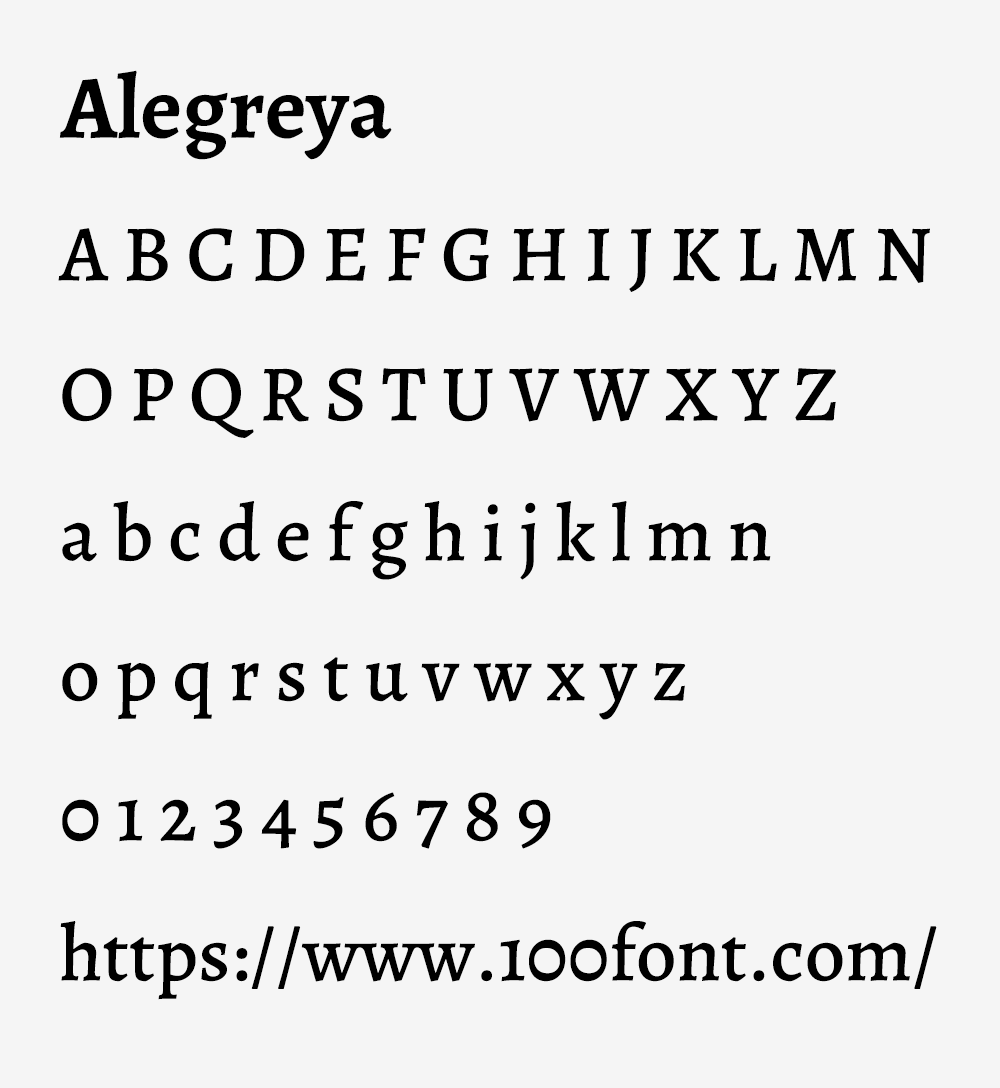 【Alegreya】一种最初用于文学的字体
