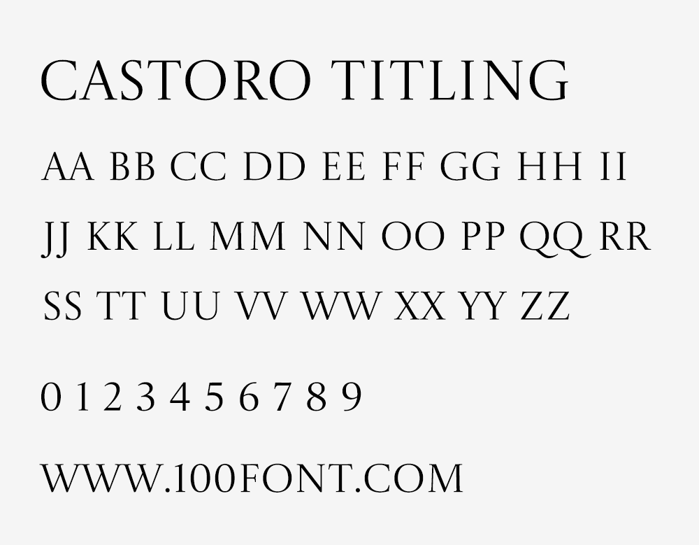 【Castoro Titling】一款优雅的全大写英文标题字体