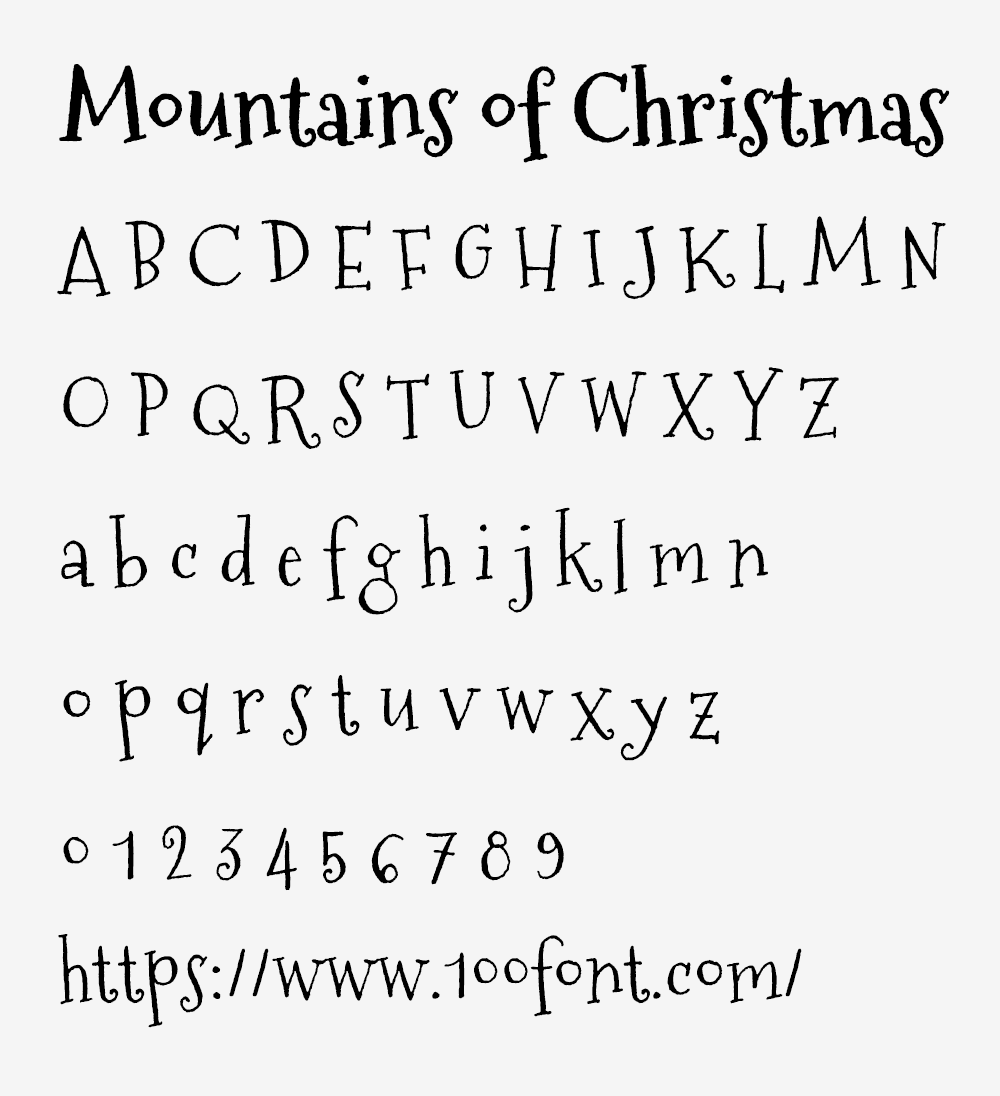 【Mountains of Christmas】既休闲又俏皮可爱的英文衬线字体