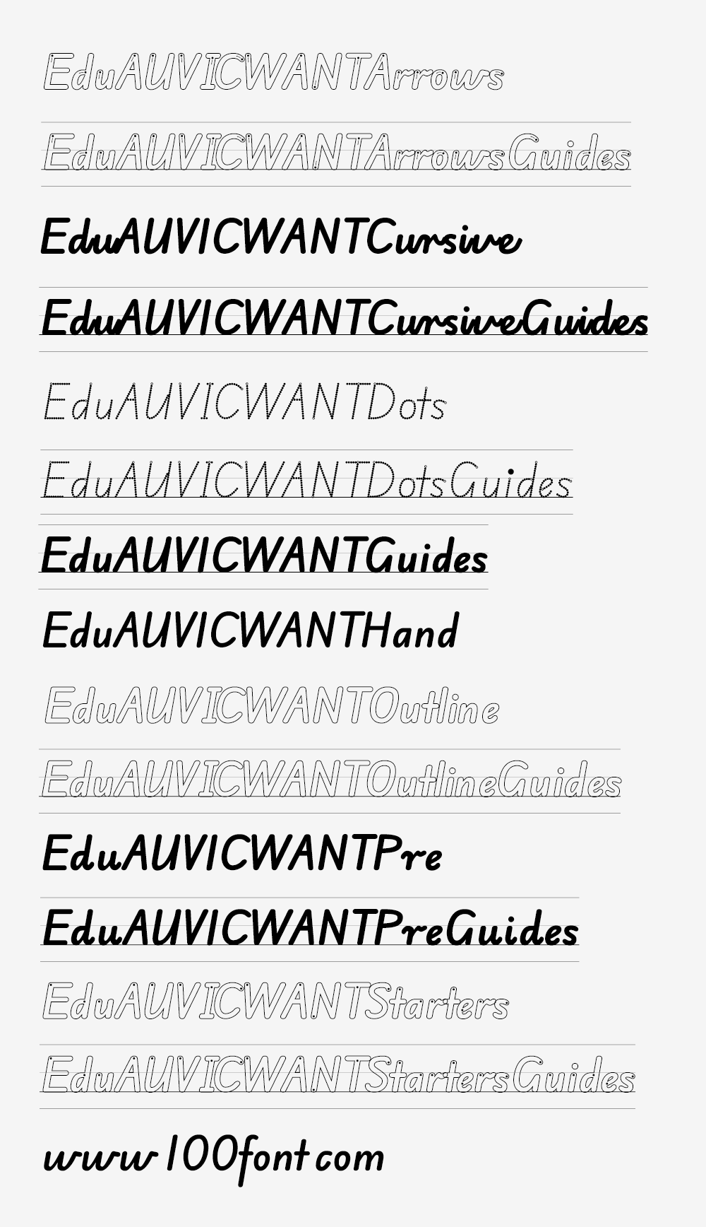 【Edu AU VIC WA NT】专为澳大利亚教育标准而设计的手写字体