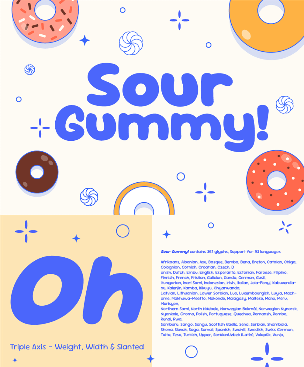 【Sour Gummy】一种有趣且俏皮的免费英文字体