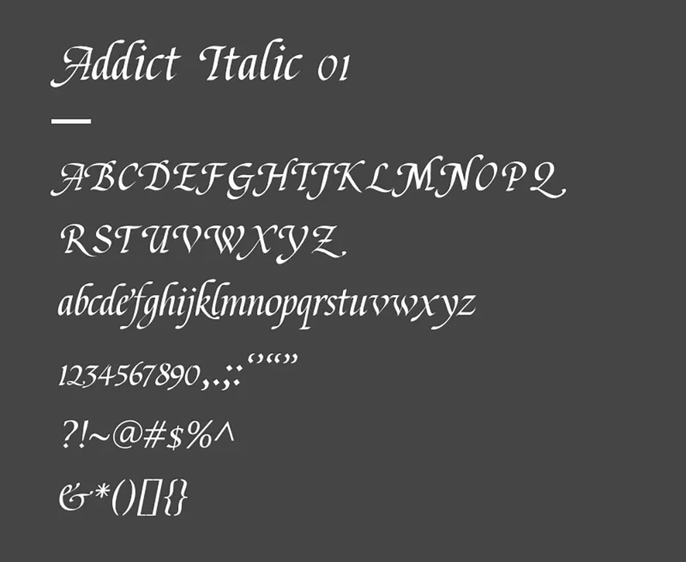 【站酷意大利体 ZCOOL Addict Italic】站酷冠名首款西文字库