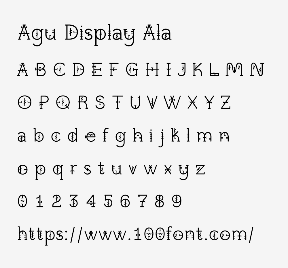 【Agu Display】古老而神秘的象形文字风格的英文字体