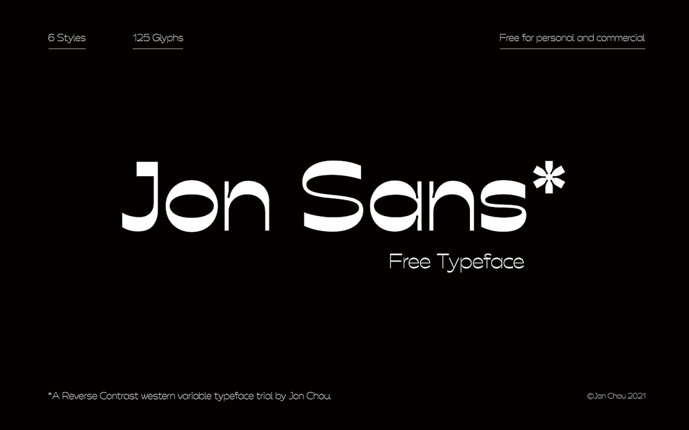 【Jon Sans】一套逆反差西文可变免费字体
