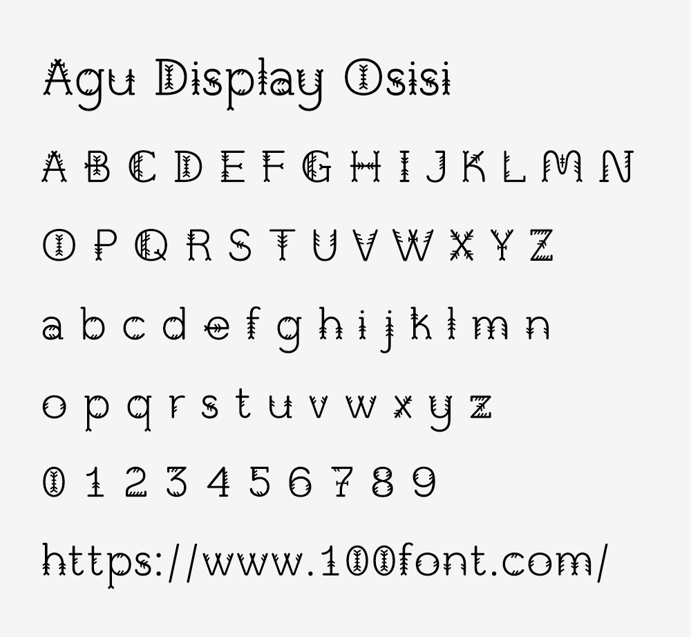 【Agu Display】古老而神秘的象形文字风格的英文字体
