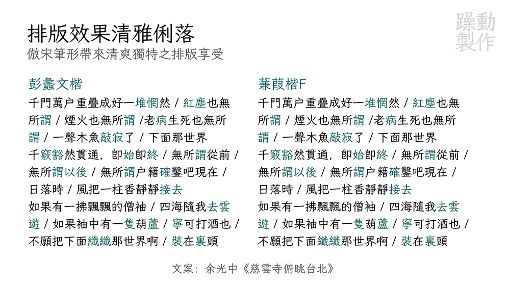 【蒹葭楷】符合古籍印刷通用字规范的繁体中文字体