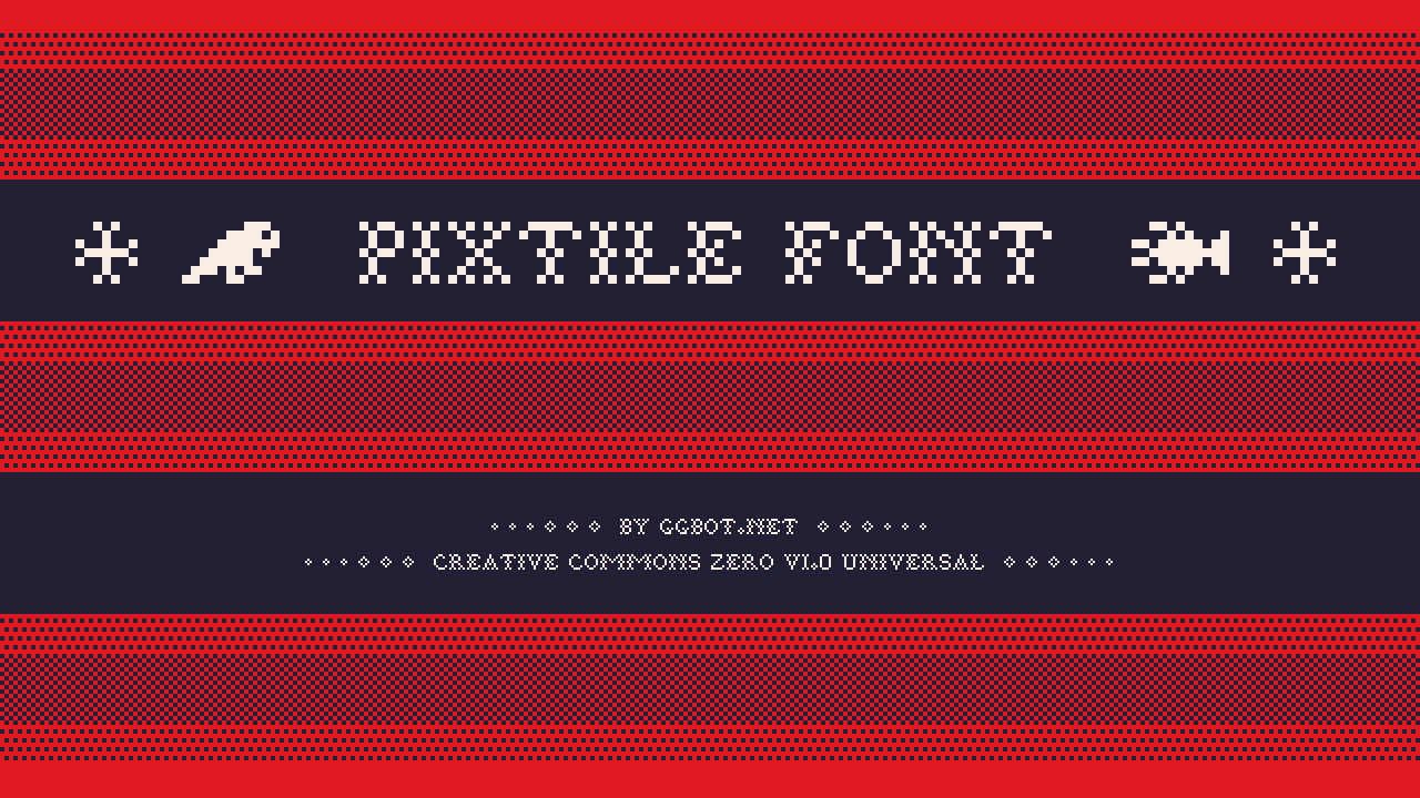 【Pixtile】CC0协议免费字体,含162 个字形,支持4种语言