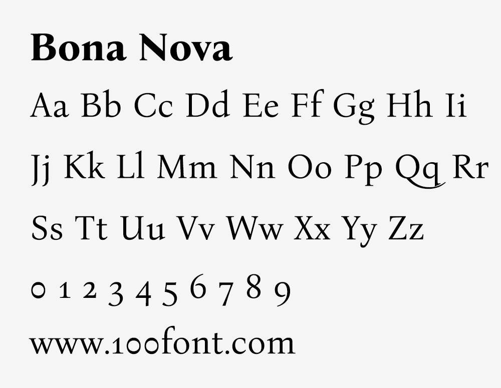 【Bona Nova】一款开源免费商用英文字体