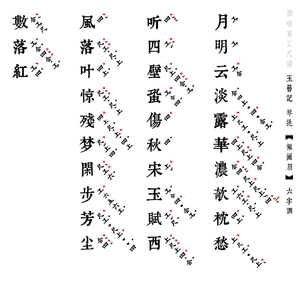 【润植家工尺谱字体】世界首个昆曲专用工尺谱免费公益字体
