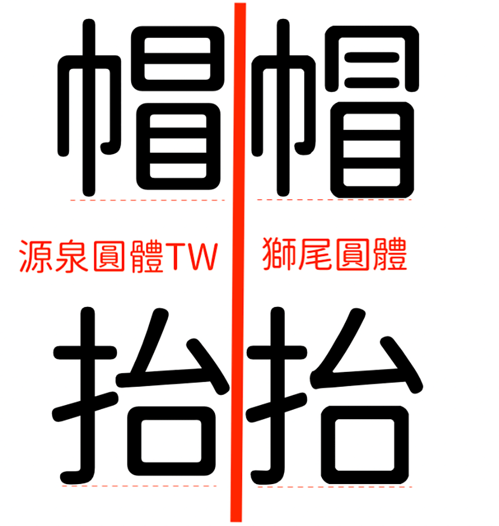 【狮尾圆体】基于思源黑体的拔脚和加圆改造