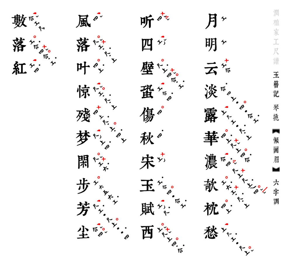 【润植家工尺谱字体】世界首个昆曲专用工尺谱免费公益字体
