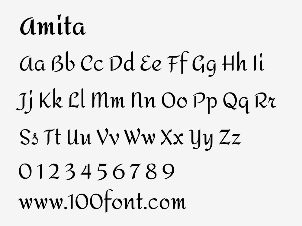 【Amita】将斜体字母以直立的非连接风格融合在一起