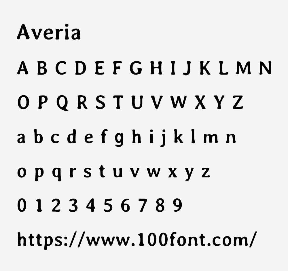 【Averia】模拟传统印刷或墨水浸染质感的英文字体