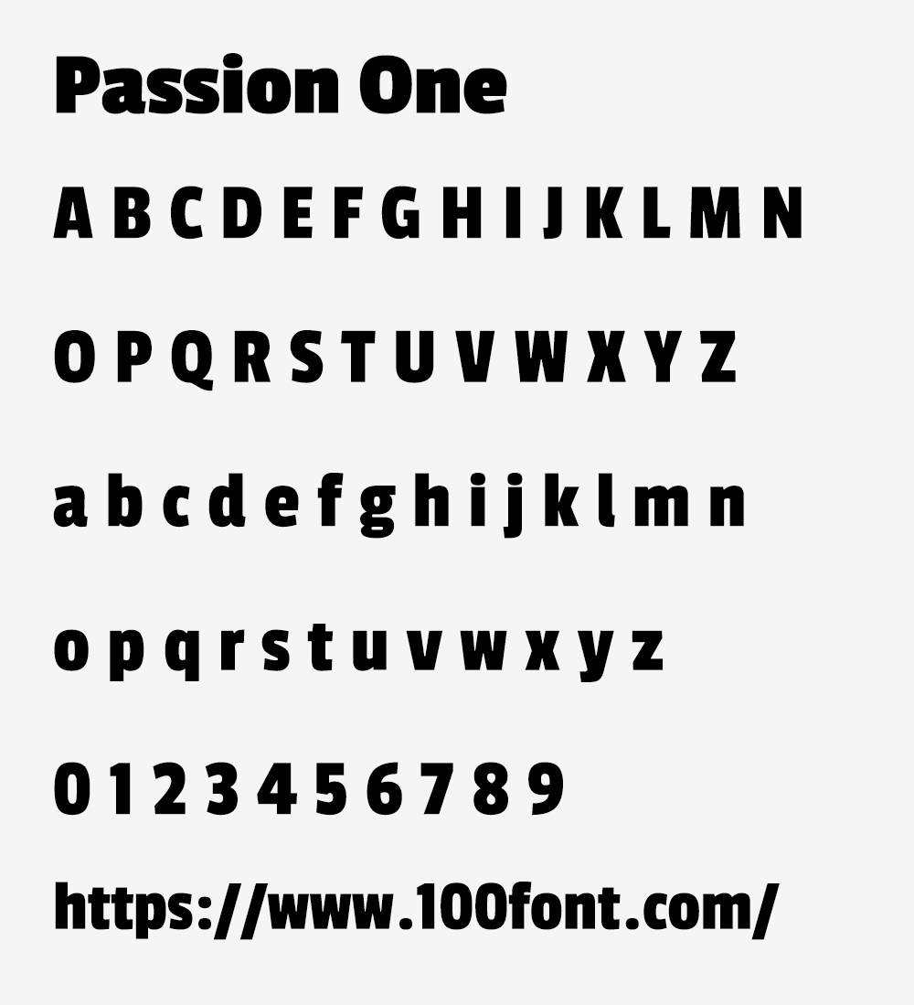 【Passion One】专为大号英文标题而设计的免费字体