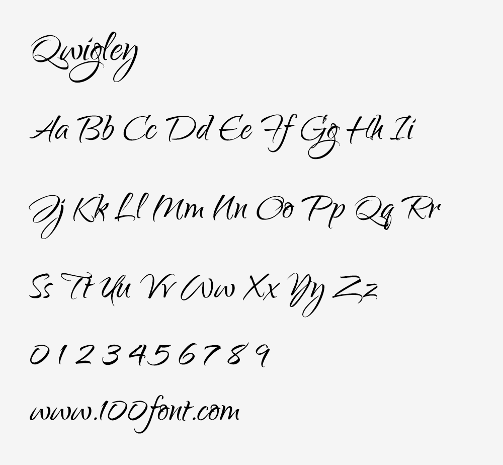 【Qwigley】一种既美丽又现代的免费英文字体