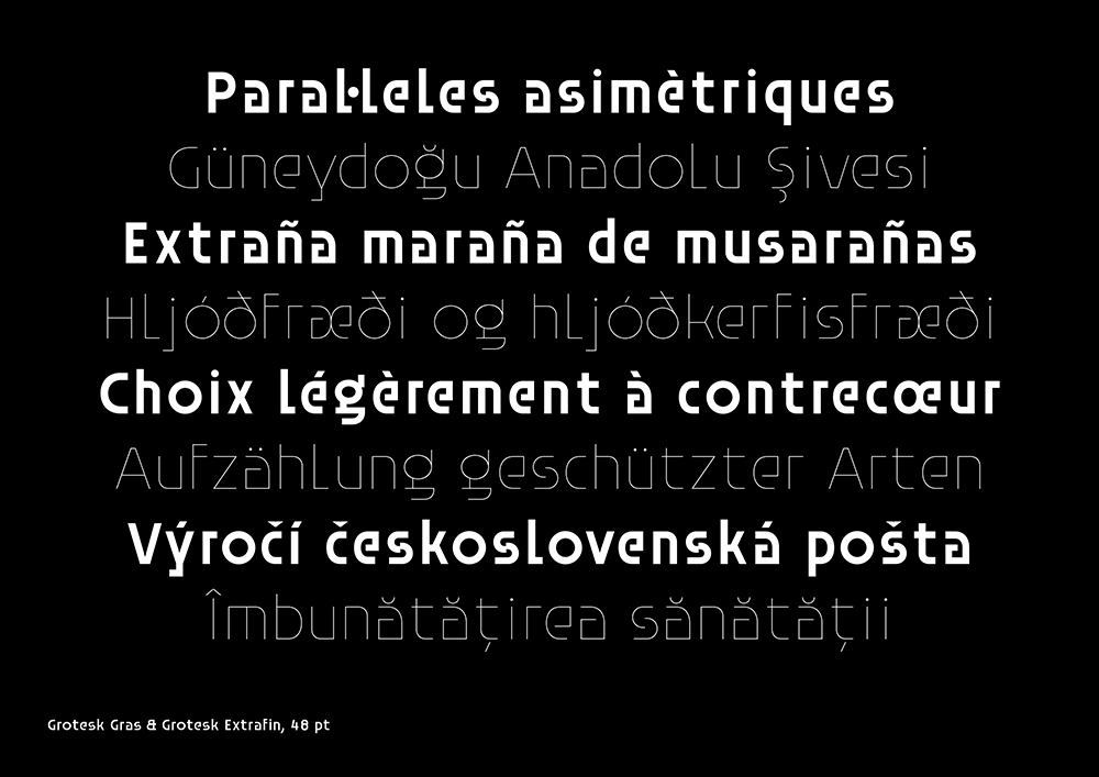 【Grotesk】一种有着非常大间距的几何无衬线字体