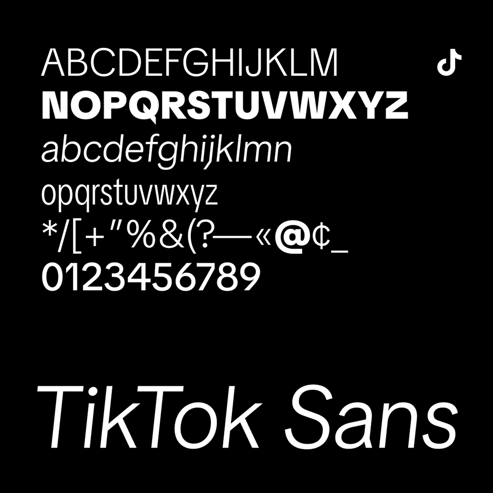 【TikTok Sans】抖音国际版 TikTok 推出的免费开源字体