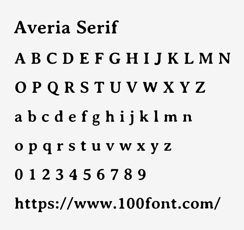【Averia Serif】兼具古典衬线风格和手工艺感的衬线字体