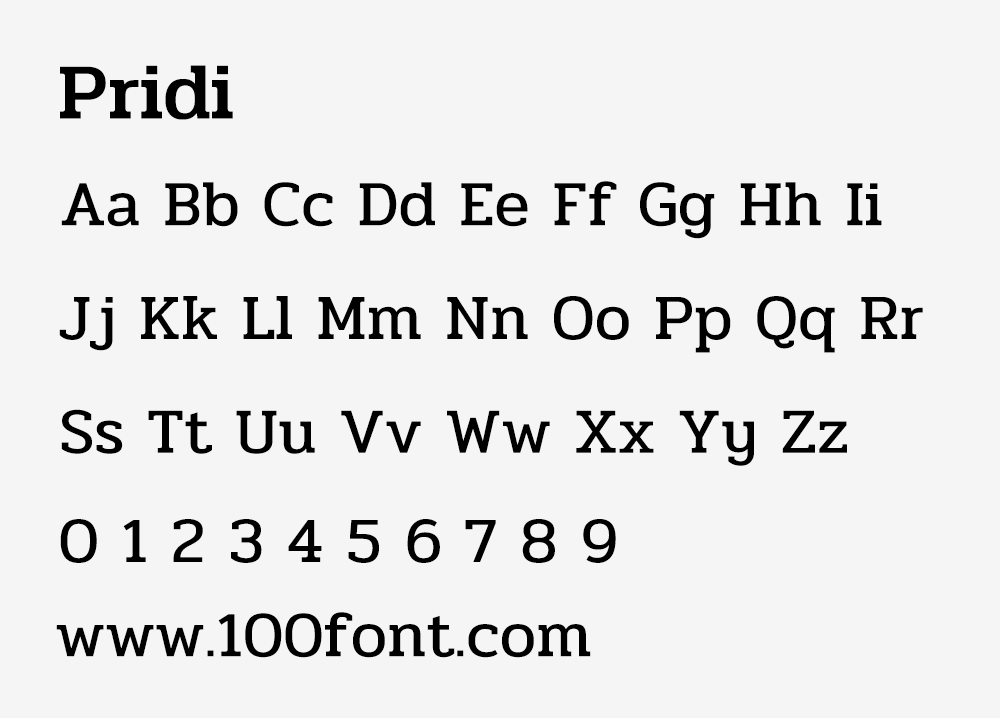 【Pridi】一种粗体衬线拉丁文和循环泰文字体