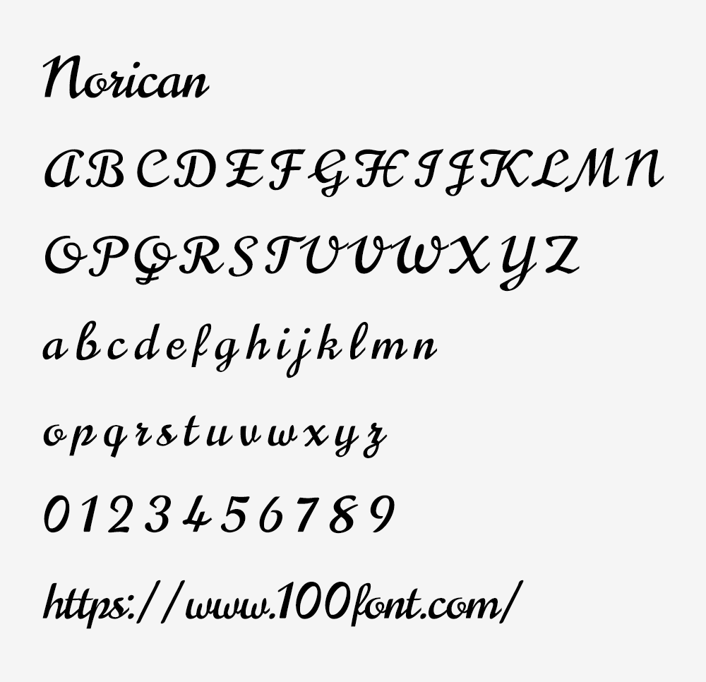 【Norican】基于许多旧字体融合的英文手写体