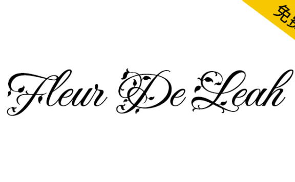 【Fleur De Leah】带有花卉鲜花装饰元素的英文手写字体